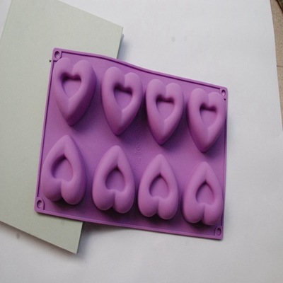 供应硅胶蛋糕模模具 长方形8连爱心甜甜圈与手工皂布丁硅胶制品模的专业介绍